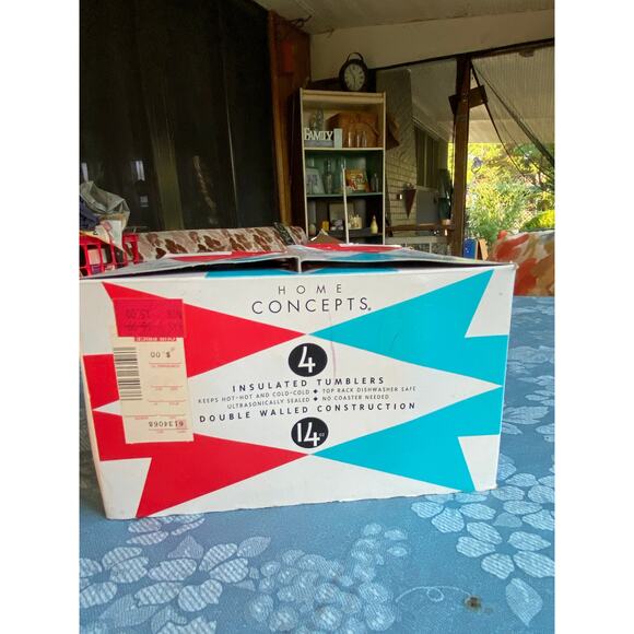 Home Concepts 4 pack of Insulated Tumblers 14 oz. Gardening Theme Pattern EUC - Picture 3 of 16